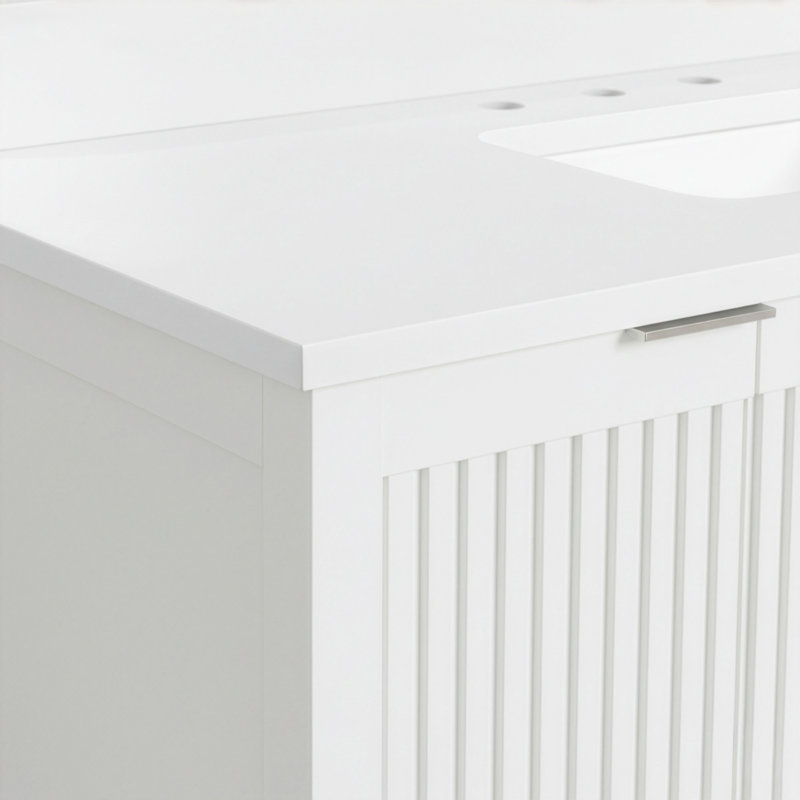 Through Lines 48" Single Bathroom Vanity, White, Single-Hole