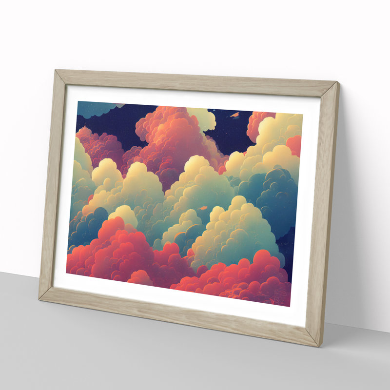 Incomparable Clouds - Single Picture Frame Print, 25cm H x 34cm W x 2cm D, Oak
