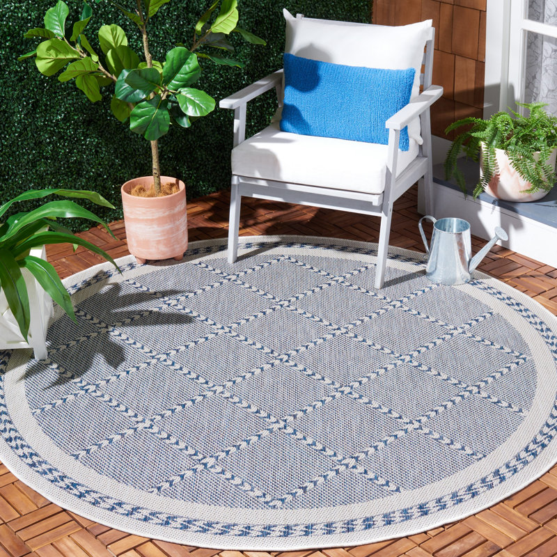 Tapis d'intérieur / extérieur Kaitlin-Leigh, Rond 6 pi 7 po