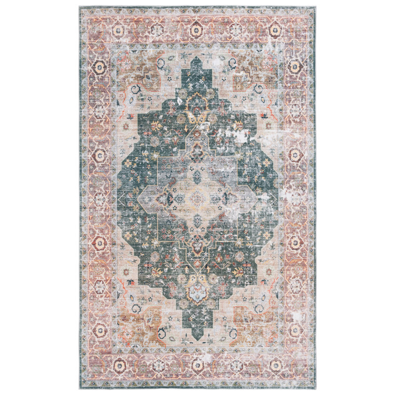 Tapis oriental en polyester tissé à la machine Maglio, Rectangle 6 pi x 9 pi