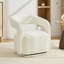 Ensemble de 2 fauteuils d'appoint pivotants à 360 ° en tissu chenille, fauteuil de loisir rembourré avec dossier ouvert incurvé-472908798