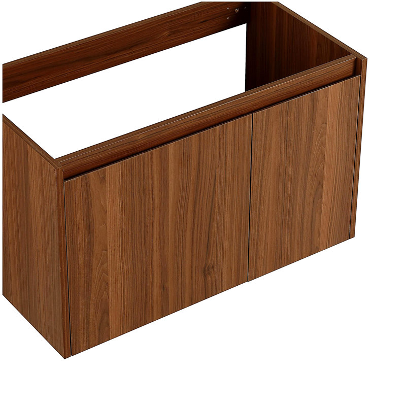 Armoire de salle de bain 30 po avec lavabo, portes, fixation flottante, pour petite salle de bain, Noyer, 30"