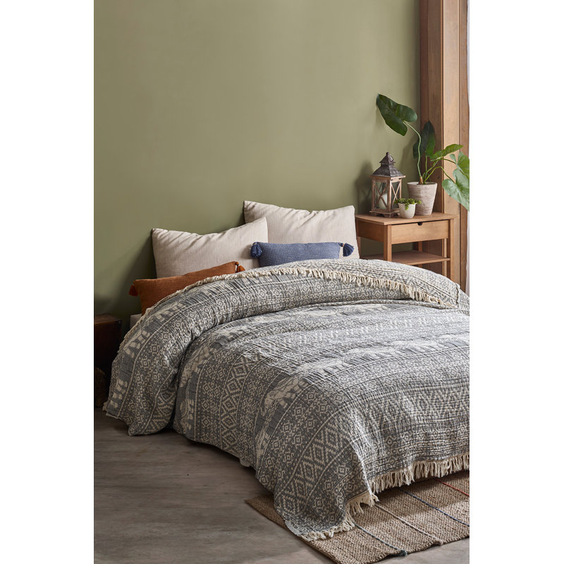 Courtepointe 100% coton Haywood, Anthracite