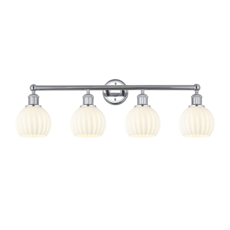Éclairage de salle de bain à intensité variable à 4 lumières Beppina, Chrome poli