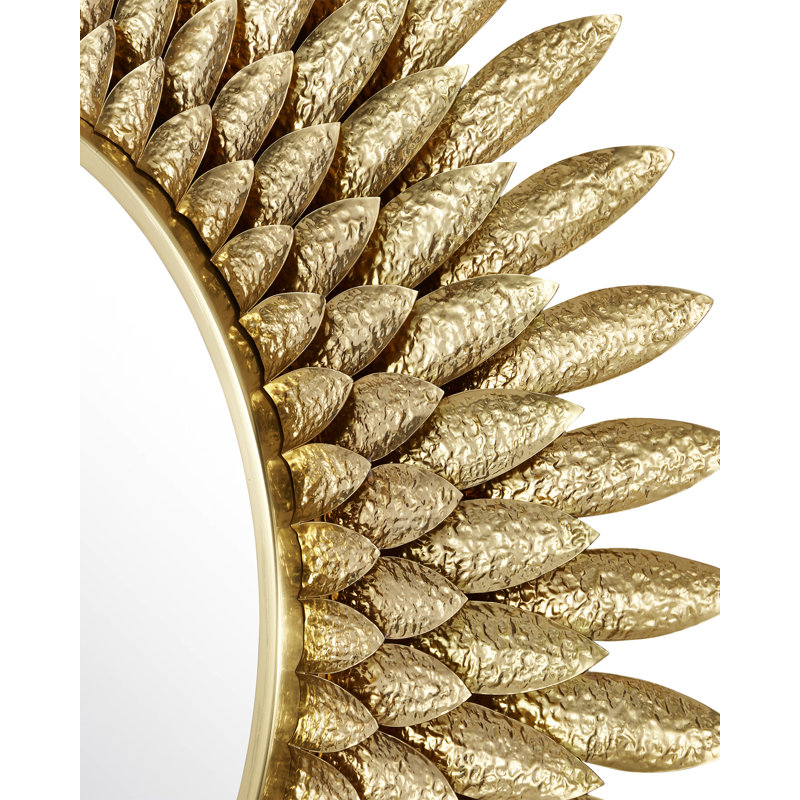 Plume Round Brass, Engineered Wood Mirror
