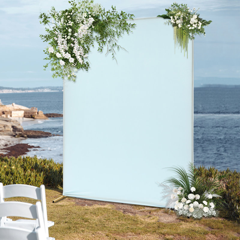Fond de mariage avec housses, Or / Bleu, H 78,72 po x l 59,04 po x P 19,68 po