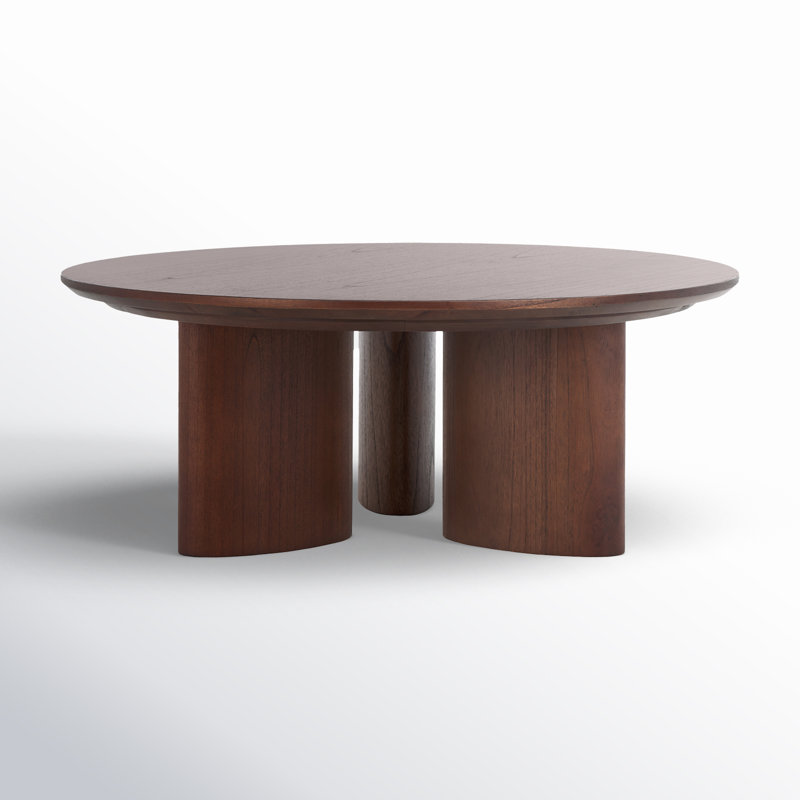 Barnard Round Wood Coffee Table, Walnut