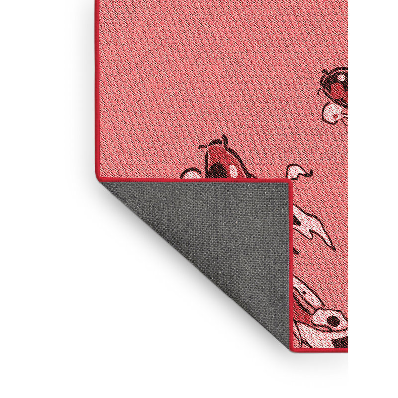 Tapis en laine rouge / rose, Rectangle 2 pi x 3 pi