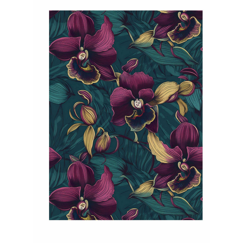 Motif floral botanique III, H 20 po x l 16 po