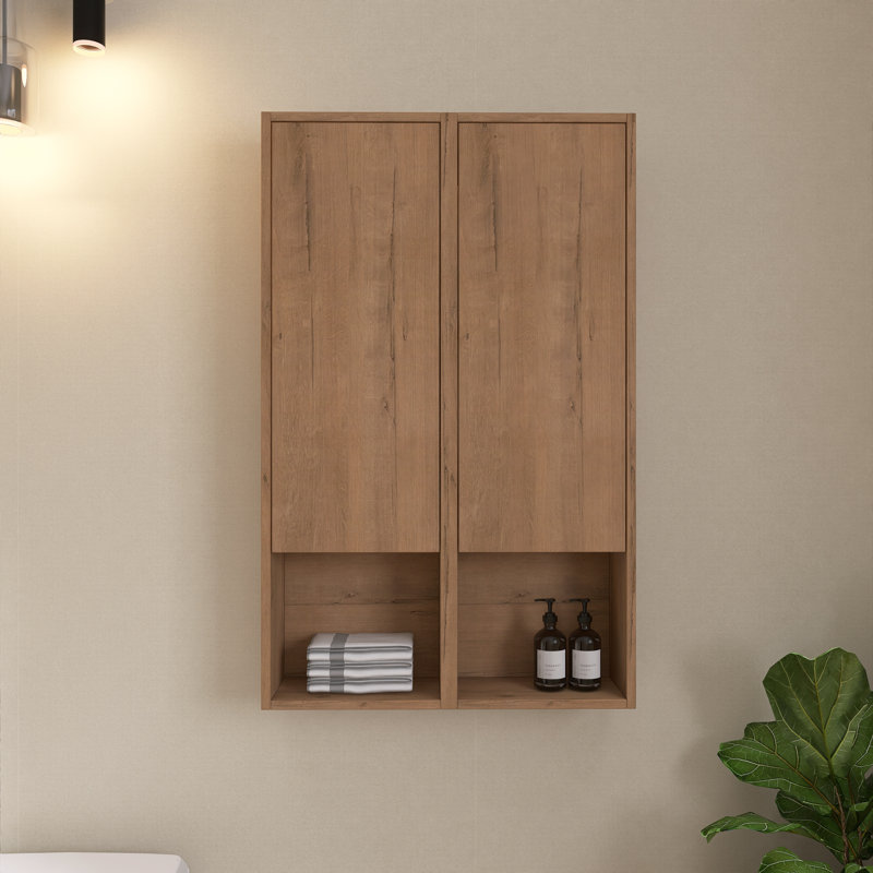  Vowar 24" Wall-Mounted Bathroom Cabinet With 2 Soft-Close Doors,2 Adjustable Shelves