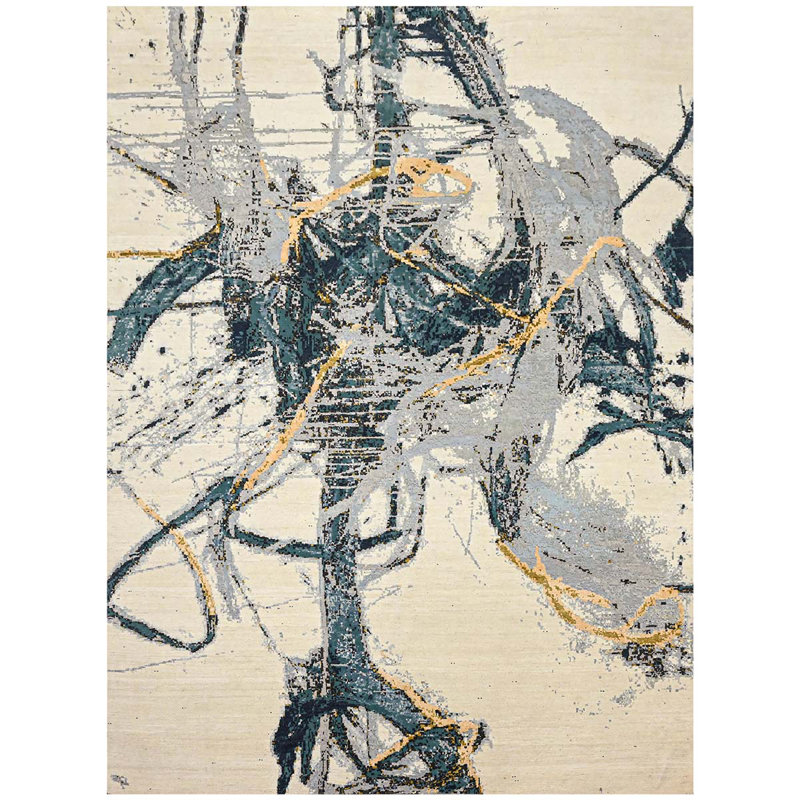 CASKJC726IVTB Abstract Area Rug, Rectangle 8' x 10'