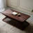 Retro Nut-Brown Solid Wood Rectangular Coffee Table