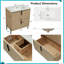 Meuble-lavabo de salle de bain cannelé 30 po avec tiroirs à fermeture en douceur et lavabo en céramique-623610189