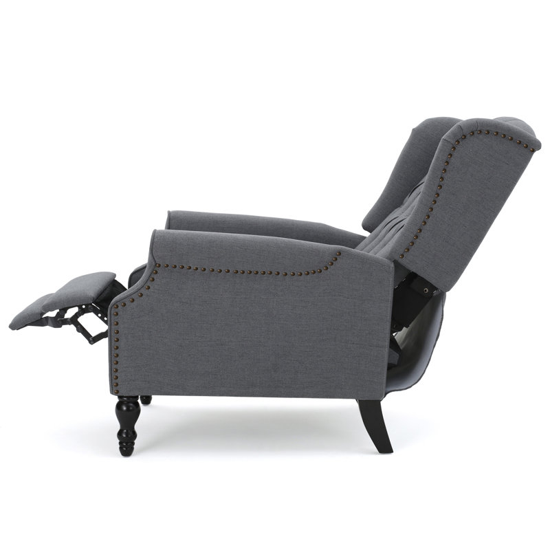 Val Upholstered Recliner, Charcoal
