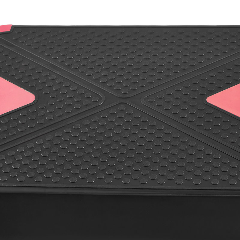 Aerobic Exercise Step Platform Height Adjustable Workout Stepper 4 Riser Red, Red