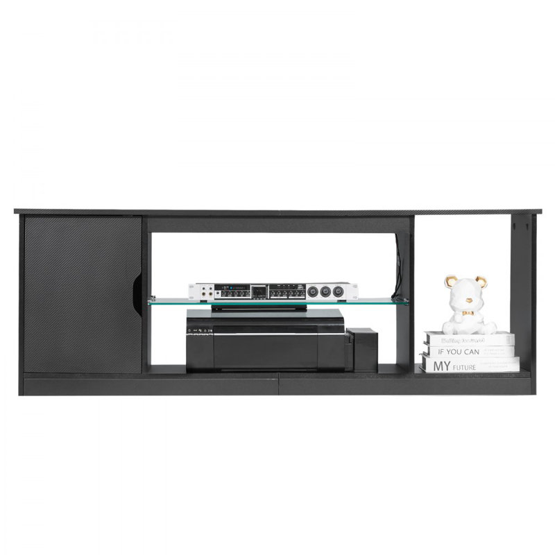 Meuble télé pour téléviseur de 65 po ou moins avec meuble télé avec tablette en verre
