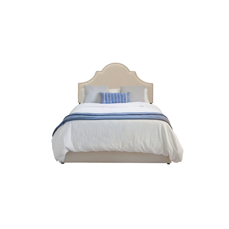 Upholstered Standard Bed with Drawers, King, 4