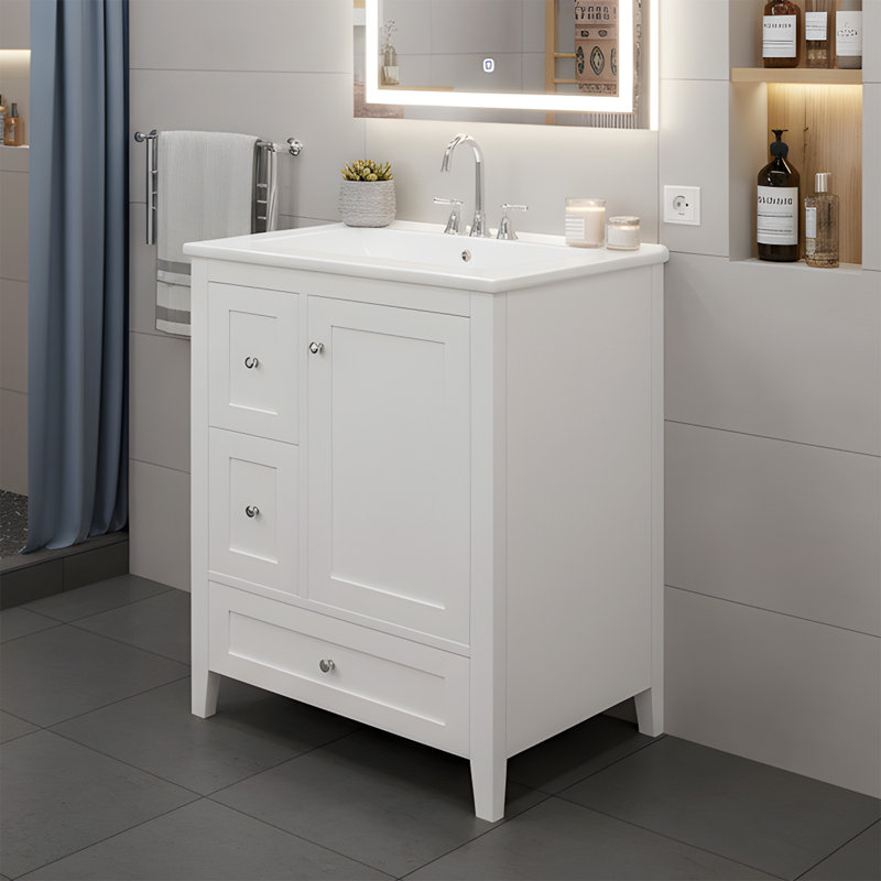 Meuble-lavabo 24 po avec lavabo, Blanc