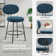 Aliana 24" Fabric Upholstered Curved Back Counter Stool