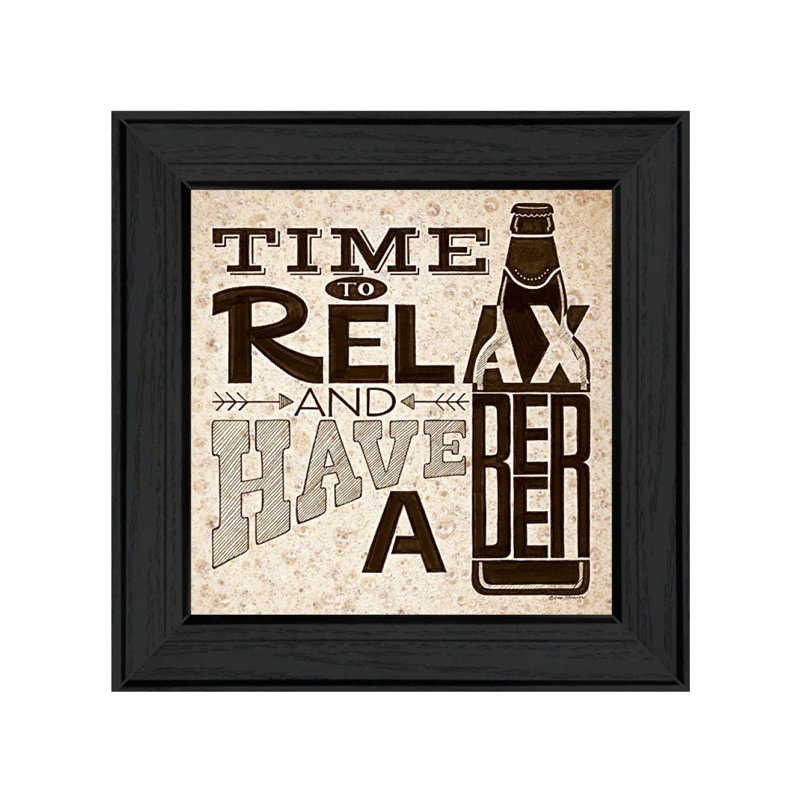 Beertime To Relax, impression murale encadrée noire