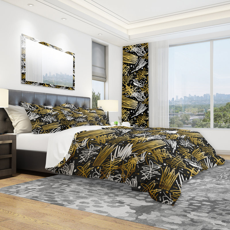 Ensemble de housse de couette moderne et contemporaine, Housse de couette très grand + 2 taies décoratives