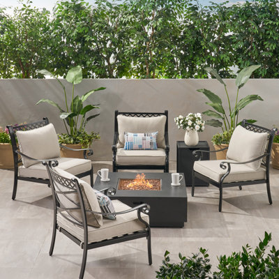 Piqua 4 - Person Patio Conversation Set with Cushions