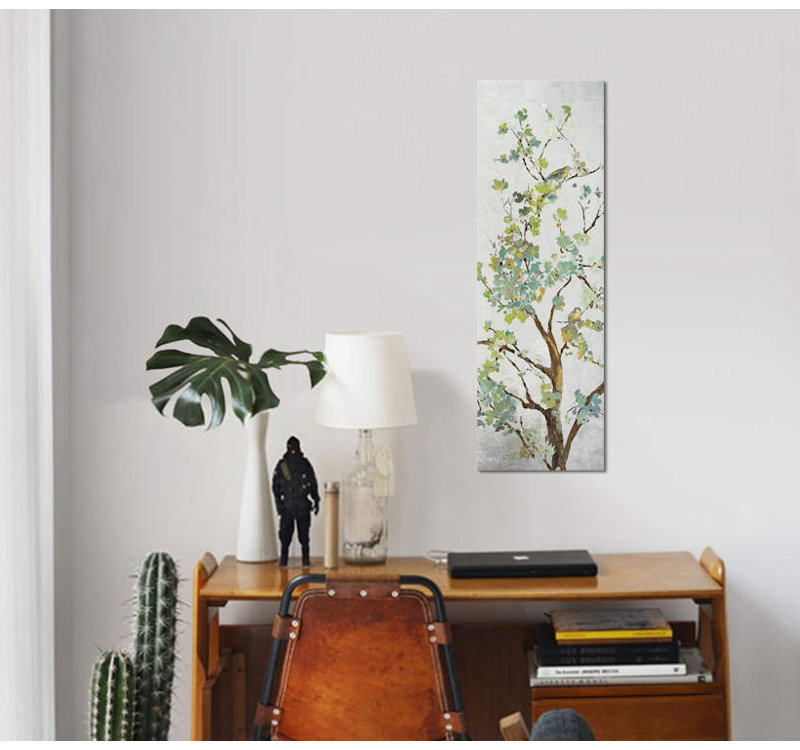 « sage branch i », impression sur toile tendue, H 36 po x l 12 po x P 1,5 po, Toile avec cadre noir