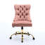 Chaise de bureau en velours rose Arwen-121074560