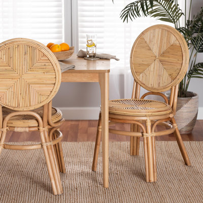 Modern Natural Brown Rattan Dining Chair