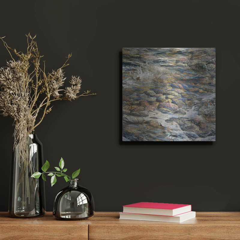 Ivy Bronx «River Rocks» par Murray Henderson, art mural en métal, H 12 po x l 12 po