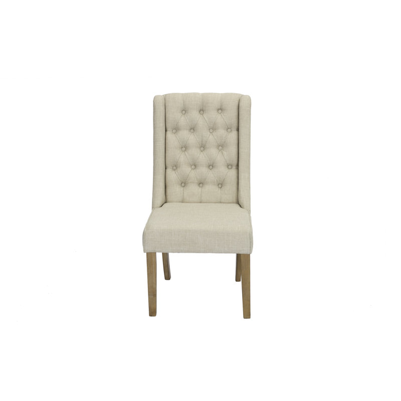 Chaise d'appoint rembourrée Dions, Beige rustique, 1