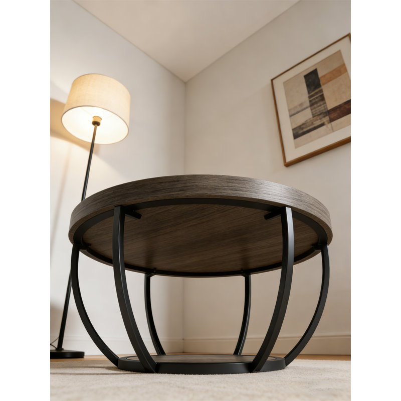Table basse ronde à 2 niveaux, Gris