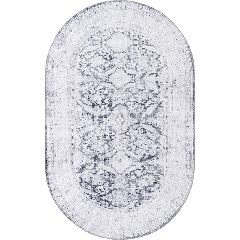 Mauri Chenille Oriental Indoor Rug, Oval 5' x 8'