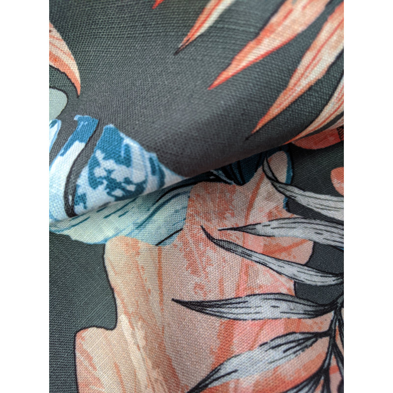Tissu exotique, Gris / Orange