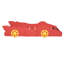Lit de voiture de course rouge simple avec construction et roues, décorant votre chambre à coucher avec élégance, support de lattes, améliorant la fonctionnalité-537561850