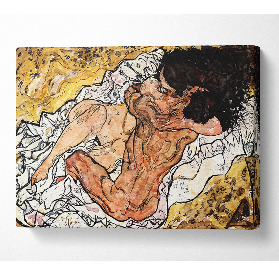 Schiele Die Umarmung - Kunstdrucke auf Leinwand