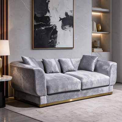 Canapé moderne à assise profonde avec coussins fermes et housses amovibles
