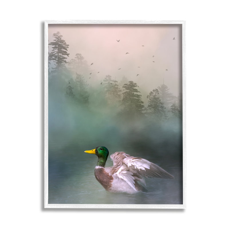 Canard colvert nageant sur le lac Woodland, estampe numérique de Kelley Parker, H 14 po x l 11 po x P 1,5 po