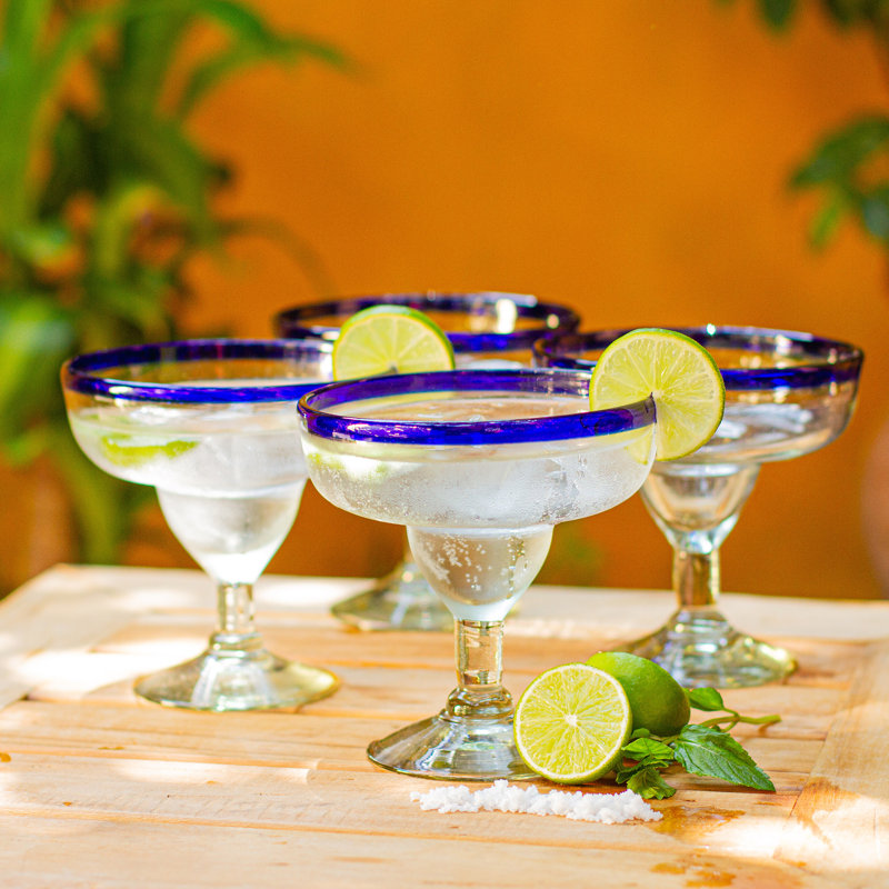 Ensemble de 4 verres soufflés à la main Margaritas