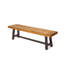 Bancs d'extérieur 2, métal rustique et bois, style industriel moderne, banc à lattes en métal brun, avec panneaux en bois