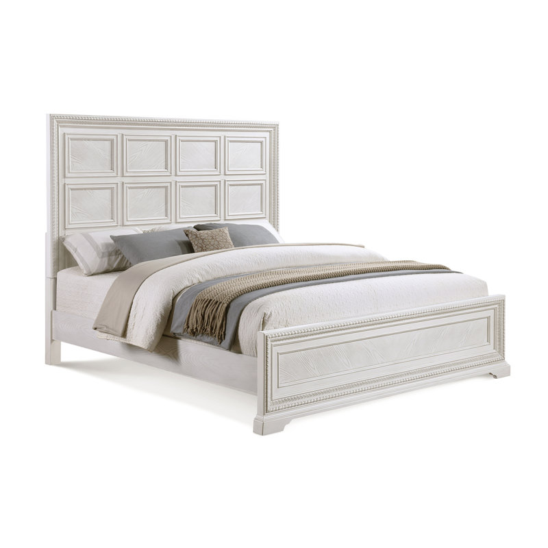 Mobilier de chambre à coucher en bois massif / crème Transition, Très grand lit