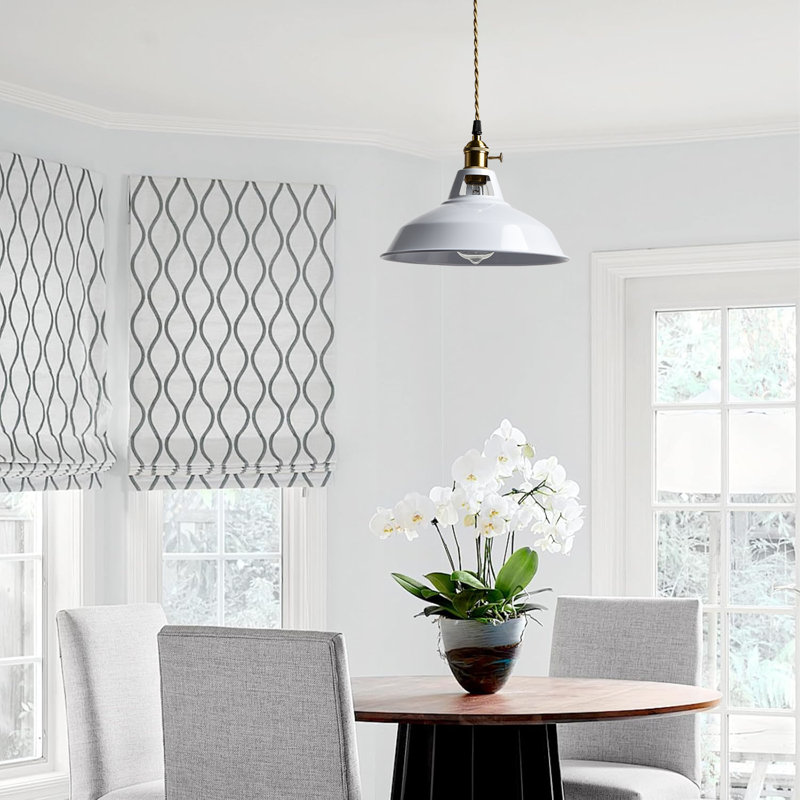 Luminaire suspendu moderne avec abat-jour de grange, Blanc