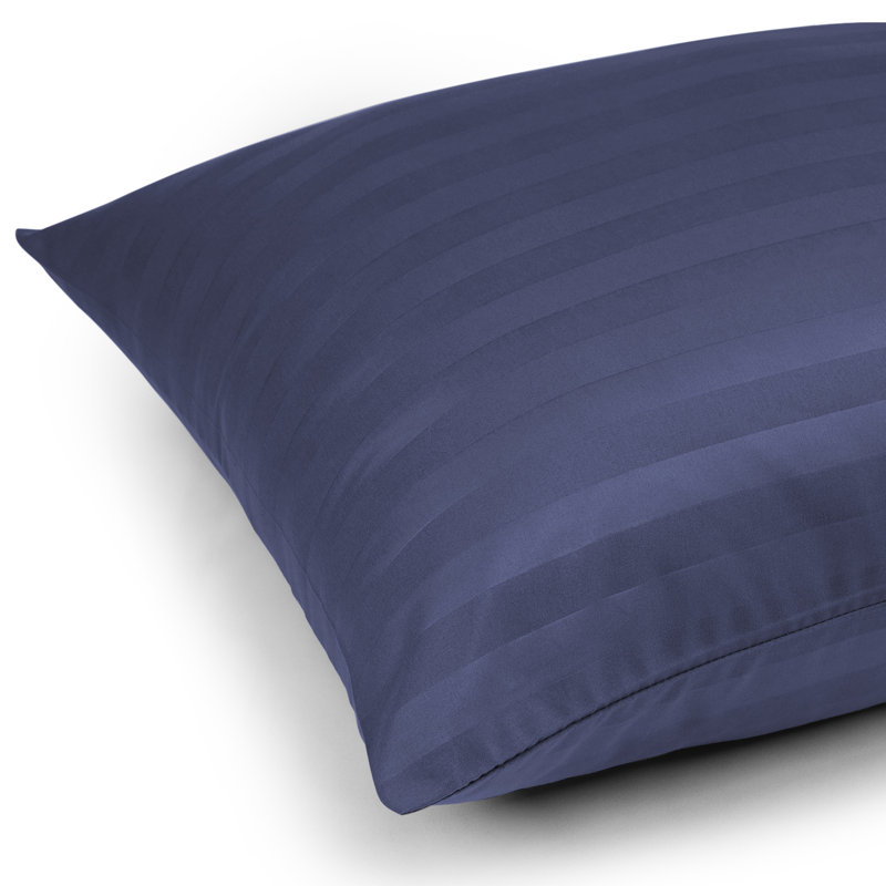 Luxury Microfiber Stripe Pillowcases set of 2, Pillow Protector, Washed Blue