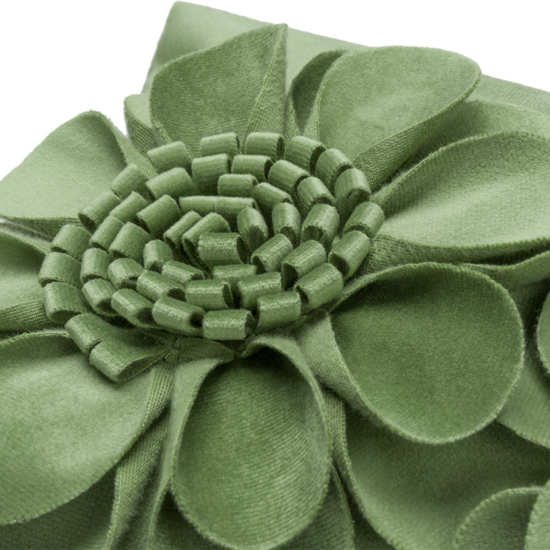  Sunflower Lumbar Rectangular Indoor/Outdoor Pillow Cover, Green