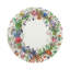 Wreath Flowers Blue Vegan Leather Round Coasters-1270682109