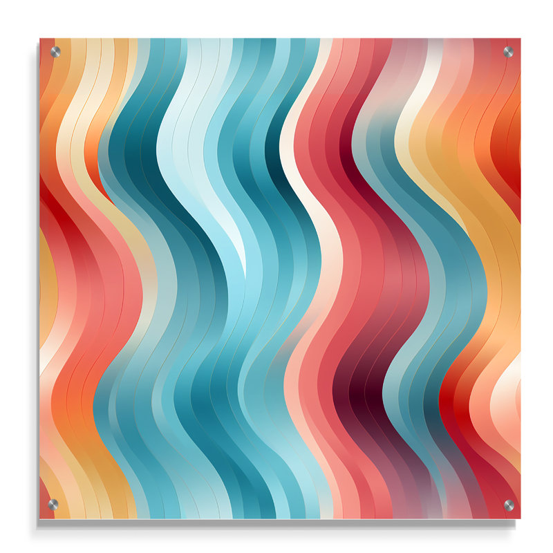 Cleva - Art mural abstrait en acrylique, H 16 po x l 16 po