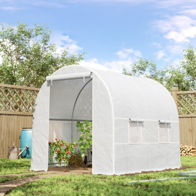 Haralson Polytunnel Greenhouse Roll Up Door Mesh Windows