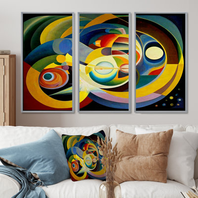 Origine du monde, couleurs rétro - ensemble d'art mural géométrique