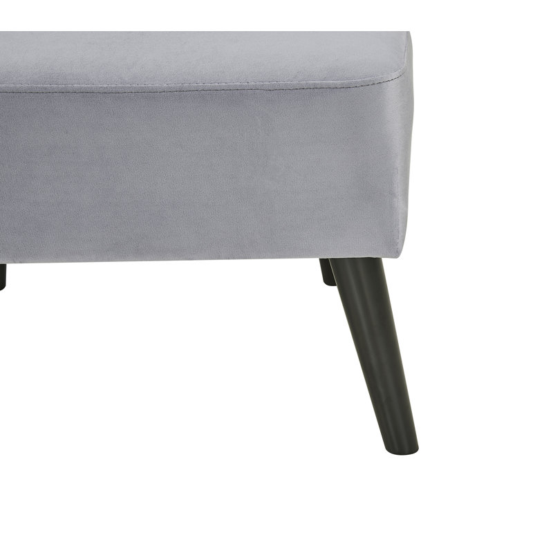 Collin Upholstered Slipper Chair, Danish Grey Velvet