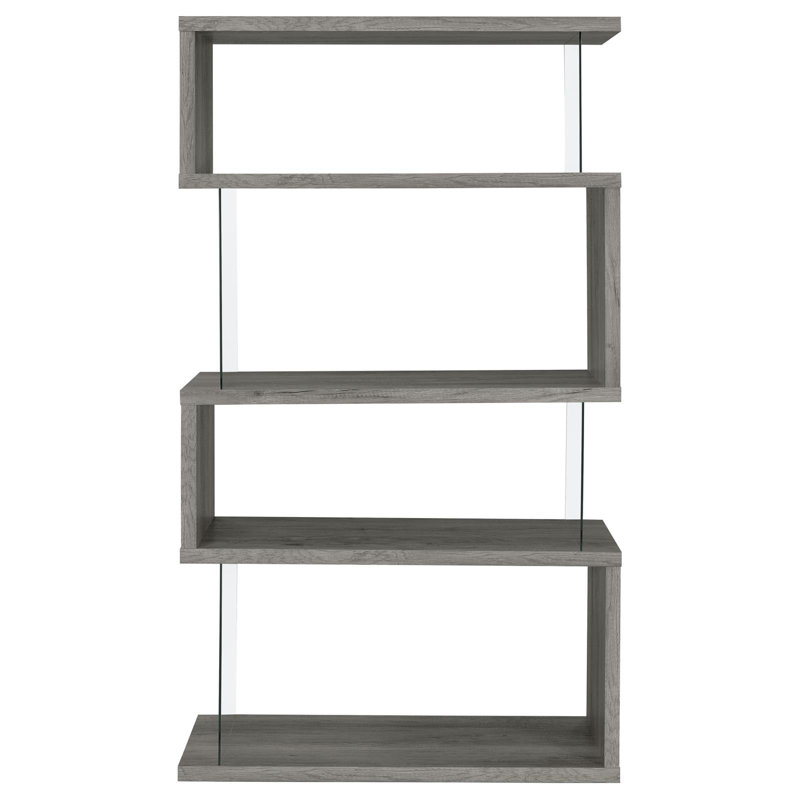 Athiya Geometric Bookcase, Gray Driftwood